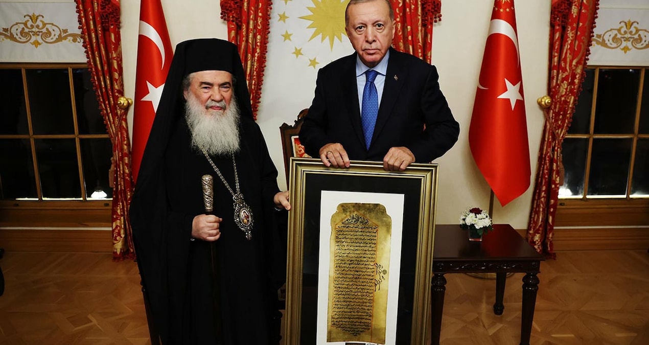 cumhurbaskani erdogan kudus patrigi teofilos ile gazze gundemli gorusme gerceklestirdi DuVOAfFQ