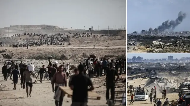 israilin saldirilarindan kacan filistinlilerin kuzeyden guneye gocu devam ediyor 1hrFb4rn